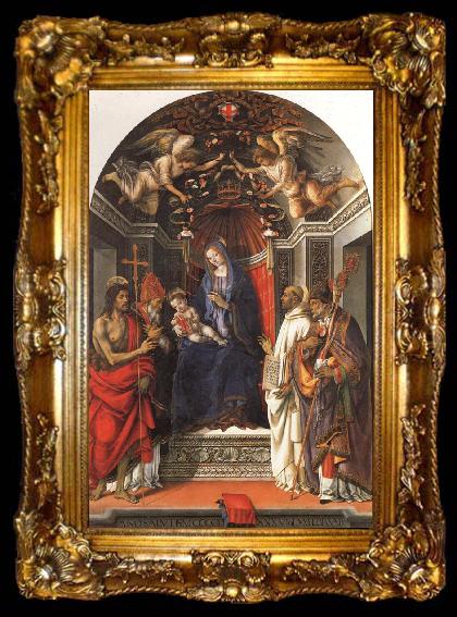 framed  Filippino Lippi Madonna and Child Enthroned with SS.John the Baptist,Victor,Ber-nard,and Zenbius, ta009-2